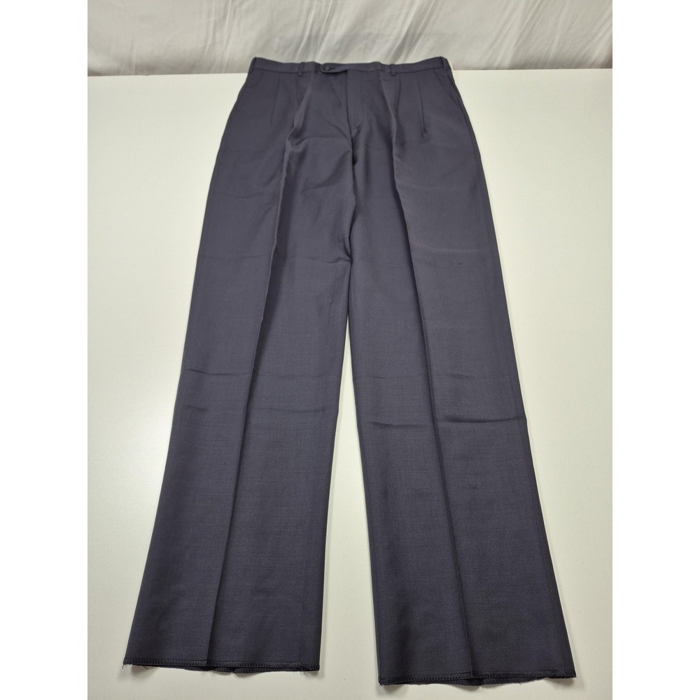 VTG Bannister Beale Dress Pants Mens 38x36 Blue Wool Pleated Super 100s NWT